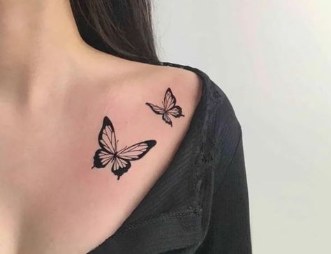 🔎1095193525 | METZ - Butterfly Waterproof Temporary Tattoo Aim for 90s vibes with this bold, black-and-white butterfly temporary tattoo, which begs to be artfully placed over shoulder blades, near collarbone or over hip bone for a girly punk finish #YesStyle #YesStyleInfluencers #tattoo #aestheticoutfit #butterfly White Butterfly Tattoo, Long Lasting Temporary Tattoos, Bone Tattoo, Butterfly Tattoos For Women, Bone Tattoos, Muster Tattoos, Chest Tattoos For Women, Tatuaje A Color, Stylist Tattoos