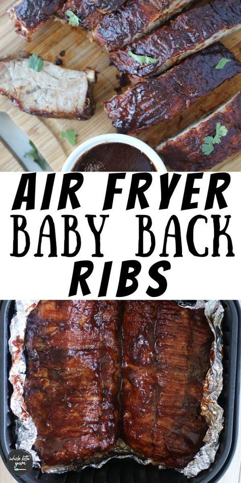 Air Fryer Ribs, Air Fryer Recipes Ribs, Air Fryer Recipes Low Carb, Ribs Bbq, Baby Back Pork Ribs, Air Fried Food, Air Fryer Oven Recipes, Air Fry Recipes, Back Ribs