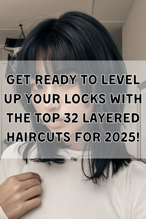 Discover 32 stunning layered haircuts for 2025, designed to suit women of all ages and hair lengths. From medium hair with soft waves to long, straight styles, these cuts offer versatility and elegance. Shoulder-length layers with bangs create a timeless look, while chin-length cuts and shaggy layers bring modern flair. These hairstyles—ranging from K-pop-inspired to French chic—combine style and practicality for every occasion. All Layers Haircut, Medium Thick Hair Haircut, Shorter Hair Layers, Layers Or No Layers Hair, Shoulder Length Hairstyles For Straight Hair, Single Layer Haircut, Shoulder Length Haircut For Straight Hair, How To Style Layered Shoulder Length Hair, Medium Length Haircut Shaggy Layers