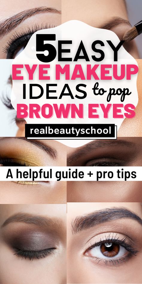 Eye Shadow For Light Brown Eyes, Day Make Up For Brown Eyes, Eye Makeup For Brown Eyes Natural, Natural Eyeshadow Looks For Brown Eyes, Olive Skin Eyeshadow Brown Eyes, How To Make Brown Eyes Pop Makeup, Eye Makeup To Make Brown Eyes Pop, Make Up For Brown Eyes Tutorial, Gray Eyeshadow Looks For Brown Eyes