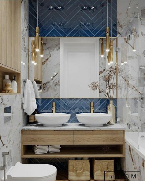 New House Bathroom, Bathroom Inspiration Modern, Bad Inspiration, Bathroom Design Decor, 아파트 인테리어, Bathroom Inspiration Decor, Upstairs Bathrooms, Bathroom Design Luxury, Blue Bathroom