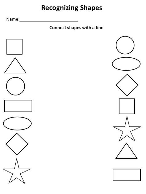 Kindergarten Worksheets Matching Shapes Ide Jurnal, Preschool Activity Sheets, Matching Shapes, Pre K Worksheets, Toddler Worksheets, Kindergarten Worksheets Printable, Printable Preschool Worksheets, Shapes Worksheets, Learning Worksheets