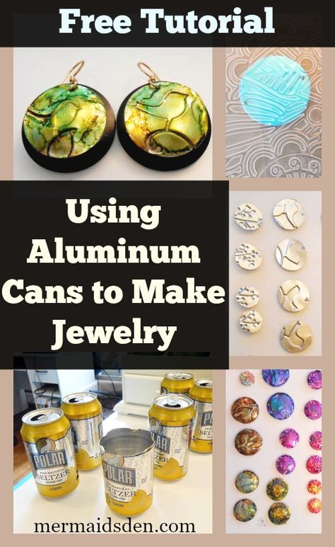 Soda Can Crafts, Aluminum Can Crafts, Tin Can Crafts, Aluminum Jewelry, Aluminum Cans, Pop Cans, Make Jewelry, Recycled Jewelry, Jewelry Techniques