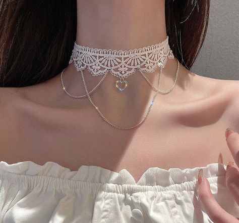 Gothic Lace, Retro Heart, Lace Choker Necklace, Lace Choker, Collar Choker, Necklace Collar, Lace Necklace, Black Retro, Vintage Soft