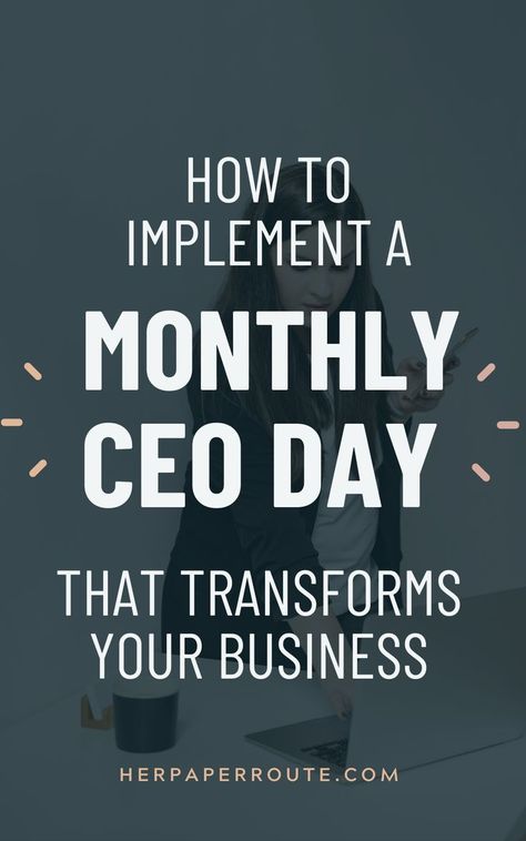 You, and your business needs you to have a monthly CEO day. Business can be a freaking WHIRLWIND sometimes. You blink and suddenly three months have gone by and you feel like you haven’t accomplished all that much this last quarter.

Today I want to share a simple strategy that’s transformed the way I do business.

It’s called a “Monthly CEO Day” and here’s how it works… Ceo Day, Ceo Tips, Business Scaling, Business Development Strategy, Events Management, Entrepreneurship Tips, 2024 Goals, Job Advice, Startup Business Plan