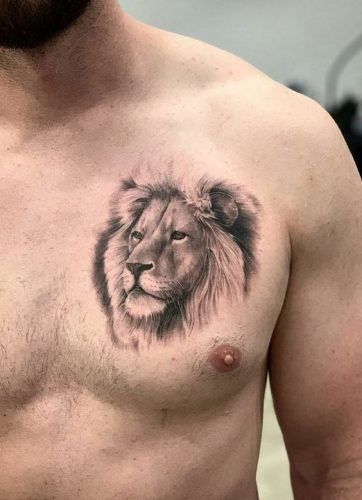 Roar with Confidence: 20 Lion Tattoo on Chest Design Ideas - besttattoo.wiki - Unveiling Exquisite Ink Art Simple Lion Tattoo, Lion Chest Tattoo, Lion Shoulder Tattoo, Best Small Tattoos, Small Lion Tattoo, Lion Forearm Tattoos, Small Chest Tattoos, Lion Tattoo Sleeves, Mens Lion Tattoo