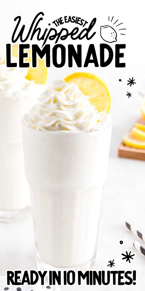 Whipped Lemonade, Frosted Lemonade, Lemonade Drink, Drink Recipes Nonalcoholic, Frozen Lemonade, Refreshing Drinks Recipes, Refreshing Summer Drinks, Milkshake Recipes, Flavored Vodka