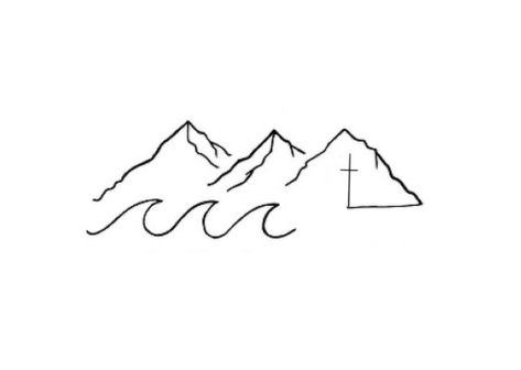 God Mountain Tattoo, Mountains And Wave Tattoo, God Of Hills And Valleys Tattoo, Mountain Faith Tattoo, Mountain Tattoo With Cross, Cross With Mountains Tattoo, Cross Mountain Tattoo, Faith Moves Mountains Tattoo, Cross And Mountain Tattoo