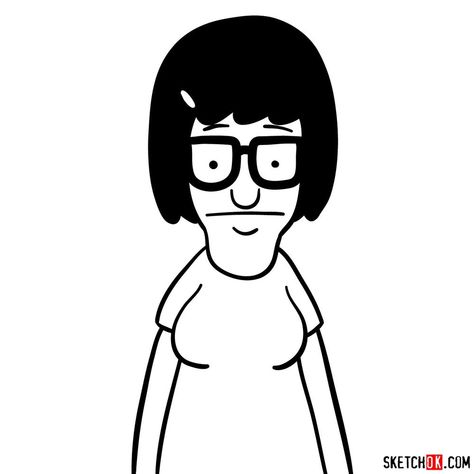 How to draw Tina Belcher Bob Burgers Drawing, Bobs Burgers Drawing Easy, Bobs Burgers Painting Easy, Bobs Burgers Drawing, Tina Belcher Tattoo, Bob Duncan, The Oldest Daughter, Steps Drawing, Sticker Pictures