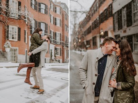 Boston In March, Engagement Shoot Winter, Timeless Engagement Photos, Boston Winter, Boston Engagement Photos, Beacon Hill Boston, Boston Public Garden, Downtown Boston, Wedding Day Details