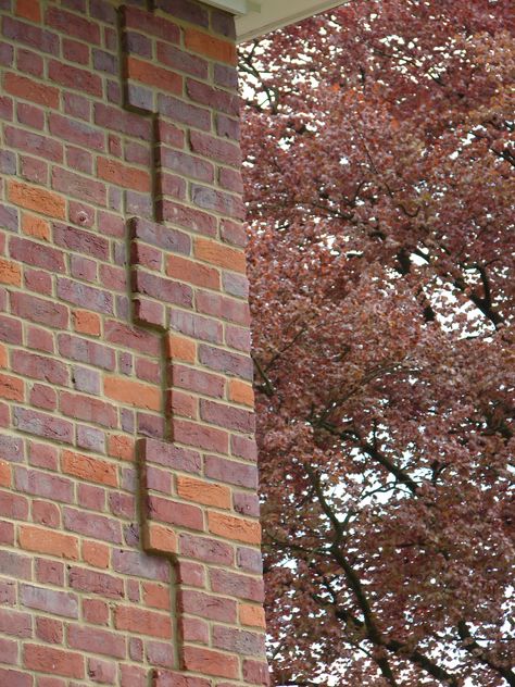 Corner detail (Medium Dark bricks) Brick House Black Shutters, Brick Extension, Brick Images, Brick Bonds, Brick Accent Walls, Brick Houses, Brick Works, Black Shutters, Brick Detail