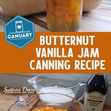 Butternut Squash Jam, Butternut Jam, Canning Butternut Squash, Squash Jam, Preserving Fruit, Homestead Skills, Vanilla Jam, Canning Jam Recipes, Make Jam