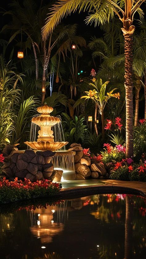 Hi Friends Some Surprise able Thing is waiting for you click on the given below link Tropical City Aesthetic, Tropical Lanterns, Tropical Paradise Aesthetic, Tropical Fountain, Fountain Aesthetic, Lush Aesthetic, Tropical Glam, Tropical Luxury, Dream Life House