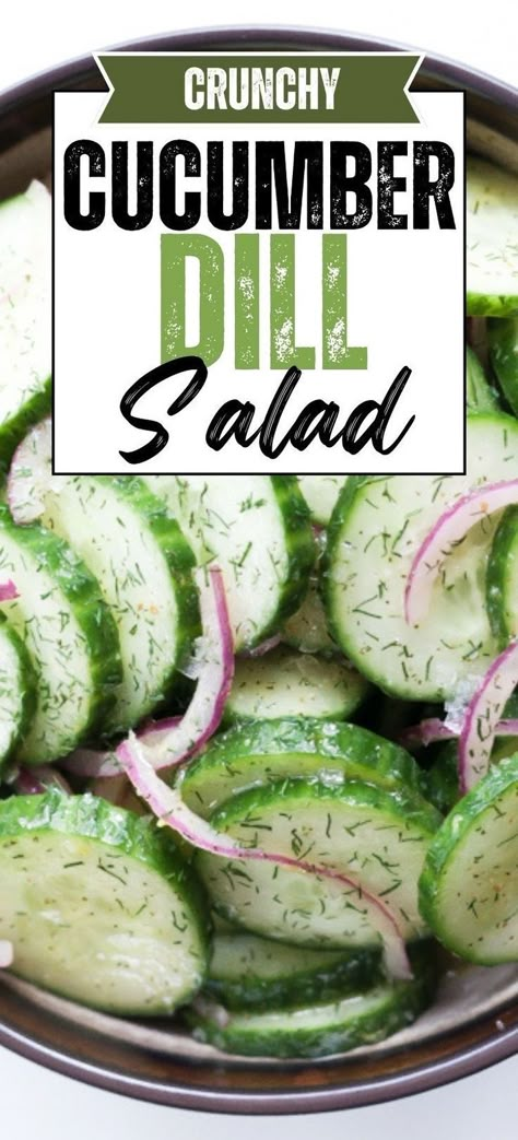 This classic summer side dish features the cool and crunchy cucumber. Have an abundance of cucumbers on hand from the summer months? Make this easy cucumber dill salad tossed with a homemade red wine dill vinaigrette that's also great as a marinade! Homemade Red Wine, Healthy Cucumber Salad, Dill Vinaigrette, Dill Salad, Easy Cucumber Salad, Cucumber Dill Salad, Dill Recipes, Cucumber Dill, Summer Side Dish