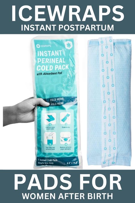 ICEWRAPS Instant Postpartum Pads for Women After Birth. Perineal Cold Pack - Our instant perineal ice packs for postpartum recovery are quick and easy to activate. Simply squeeze the top and bottom of the pack together until a pop is heard, shake, and wear. Stays cold for up to 20 minutes. #PostpartumPads #AfterBirthCare #NewMomEssentials #PostpartumRecovery #MaternityProducts Post Partum Pads, Postpartum Pads, Packing Folding, Postpartum Essentials, Ice Packs, After Birth, Post Partum, Postpartum Care, Postpartum Recovery