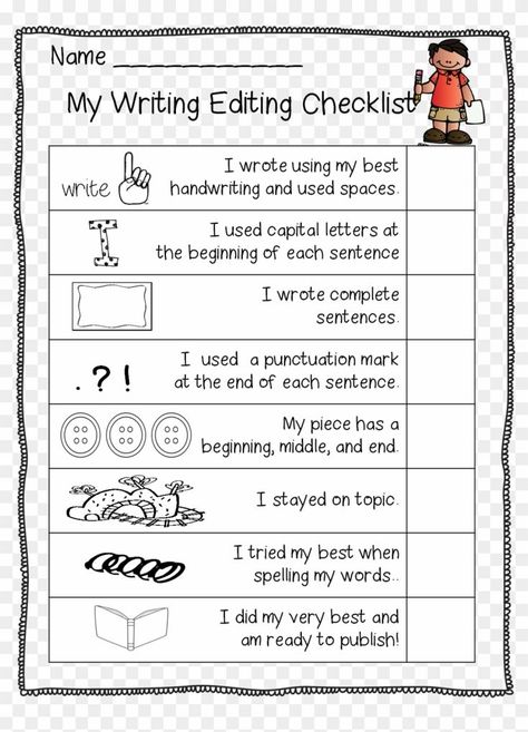 Kindergarten Writing Rubric, First Grade Writing Rubric, Descriptive Writing Rubric, Informative Writing Checklist, Writing Comprehension, Elementary Writing Prompts, Writing Complete Sentences, Editing Checklist, Writing Checklist