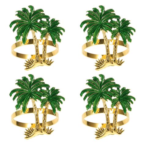 PRICES MAY VARY. Stylish and Unique Design:Our napkin rings are designed to look like mini coconut palm trees, adding a touch of tropical charm to your table settings Suitable for Themed Parties:If you are hosting a Hawaiian luau or a tropical-themed party, these napkin rings will perfectly complement your decor and help create the festive vibe And-lasting:Made of alloy, the napkin rings are and can withstand repeated use without breaking or showing signs of damage Easy to Use:Simply wrap them a Tropical Napkins, Hawaiian Theme Party, Farmhouse Napkin Rings, Tree Napkin, Holiday Dining Table, Luau Party Decorations, Napkin Rings Wedding, Horse Wedding, Hawaii Party