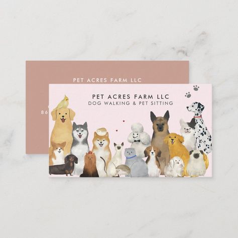 Boarding Kennels, Watercolor Business, Watercolor Business Cards, Elegant Business Cards, Business Products, Pet Sitting, Pet Sitters, Dog Boarding, Dog Walker