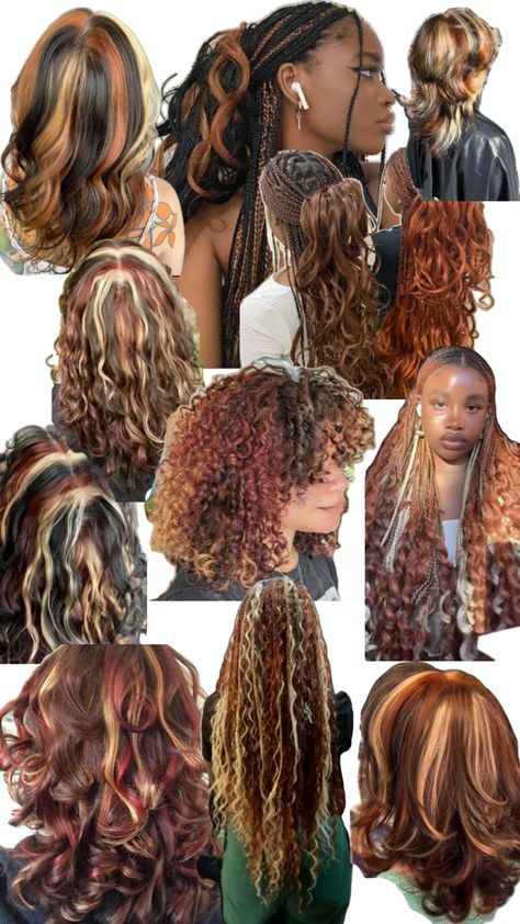 Calico Hair, Dyed Curly Hair, Beautiful Black Hair, Cute Hair Colors, Hair Patterns, Dreadlock Styles, Dyed Hair Inspiration, Cute Box Braids Hairstyles, Pretty Braided Hairstyles