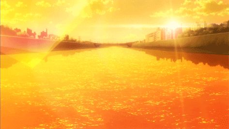 Yellow Anime Aesthetic Background, Anime Aesthetic Orange, Aesthetic Orange Pastel, Orange Gif, Yellow Gif, Sunset Gif, Yellow Anime, Orange Anime, Yellow Aesthetic Pastel