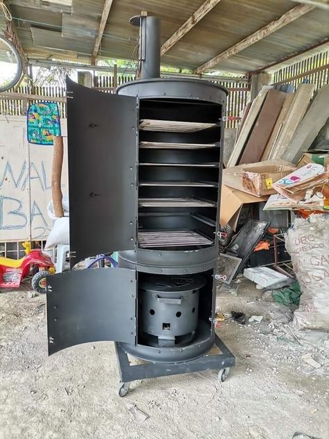 Backyard Smokers, Custom Bbq Smokers, Pizza Oven Outdoor Kitchen, Diy Pallet Furniture Outdoor, Brick Bbq, Pallet Ideas Easy, Diy Bbq, Bbq Grill Design, Outdoor Fireplace Designs