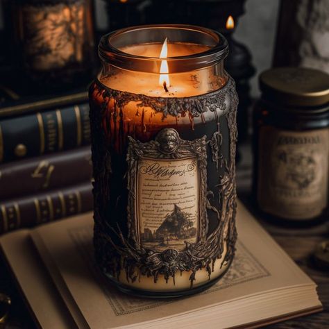 horror candle aesthetic Dark Stormy Night, Goth Candles, Witches Art, Crystals Spirituality, Gothic Love, Witchy Candles, Pagan Magic, Gothic Candles, Spiritual Nature