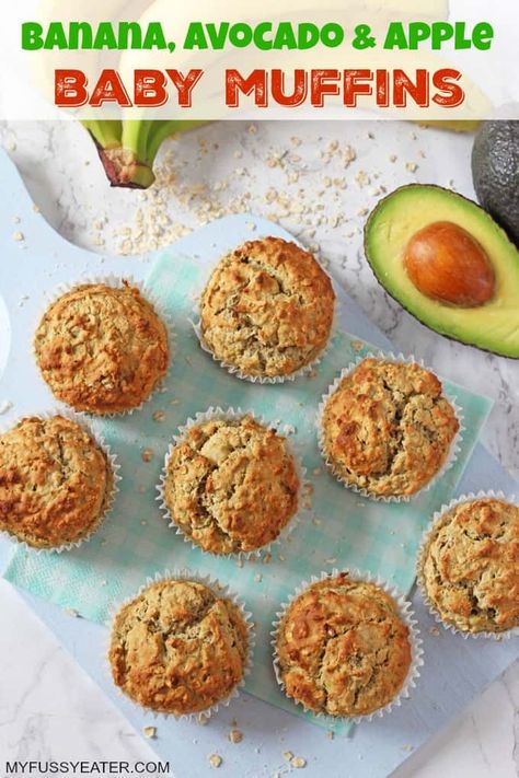 Avocado Muffins, Fingerfood Baby, Muffins Banana, Baby Muffins, Baby Led Weaning Recipes, Oat Muffins, Weaning Recipes, Baby Finger Foods, Apple Muffins