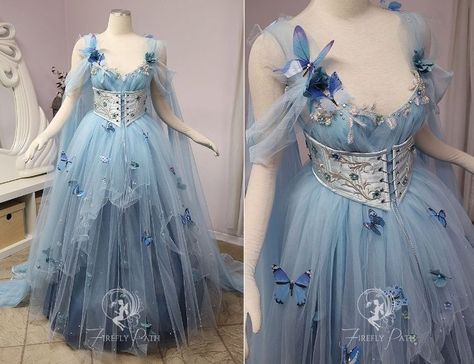 Firefly Path Fantasy Fashion blue Firefly Path, Fairy Gown, Elf Dress, Fantasy Clothes, Fairy Dresses, Fairy Clothes, Fantasy Dresses, Fantasy Gowns, Fairytale Dress