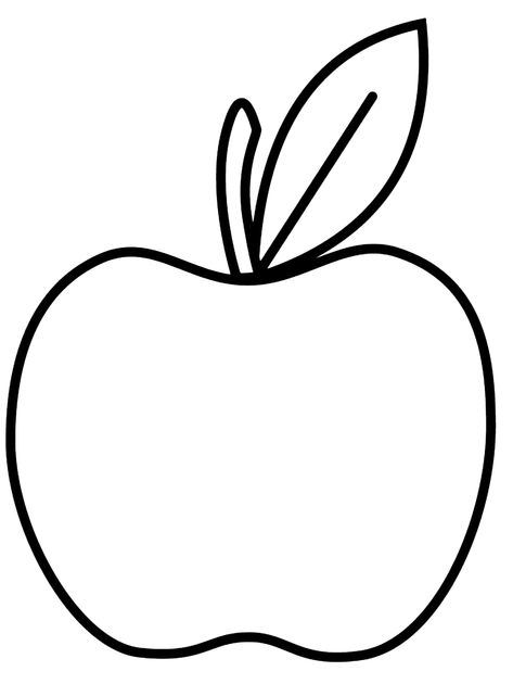 Simple Apple Line Art Coloring Page for Preschool Apple Pictures Drawing, Fruits Line Art, Apple Line Drawing, Apple Drawing Kids, Apple Drawing Simple, Simple Pictures To Draw, Apples Pictures, Apple Line Art, Aba Crafts