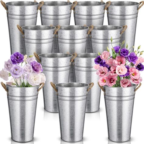 Wedding bucket flowers