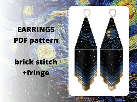 BeadingPatterns4Fun - Etsy Brick Stitch Earrings Pattern, Fringe Earring Pattern, Seed Bead Earring, Brick Stitch Patterns, Fringe Earring, Beaded Patterns, Stitch Earrings, Seed Bead Pattern, Bead Fringe