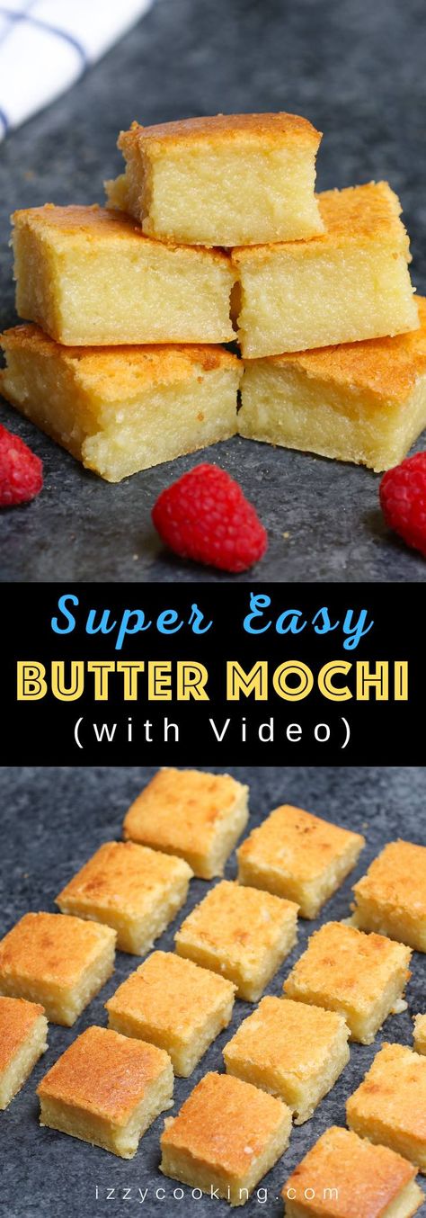 Hawaiian Butter Mochi Recipe (+VIDEO) Mochiko Cake Filipino, Mochiko Cake Recipe, Mochi Cake Hawaiian, Hawaii Butter Mochi, Mochi Bars Recipe, Easy Butter Mochi Recipe, Butter Mochi Recipe Hawaiian Desserts, Easy Hawaiian Dessert Recipes, Mochi Butter Cake Recipe