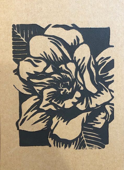 Excited to share this item from my #etsy shop: Gardenia Flower Block Print Flower Linoleum Print, Flower Print Making, Screen Print Flowers, Block Printing Flowers, Flower Screen Print, Block Print Flowers, Flower Printmaking, Screen Printing Designs Stencil, Woodcut Flower