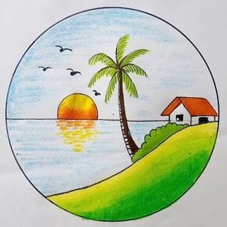 Beautiful #house #drawing #easy #creative #art | Instagram Kid Drawing Ideas Easy, Nature Drawing For Kids Easy, Beautiful Drawings Easy Colourful, Pencil Colour Drawing Easy, Drawing With Crayons Easy, Kids Drawing Ideas Easy Nature, Drawing Ideas Easy With Color, Easy Colourful Drawing, Easy Colour Pencil Drawings