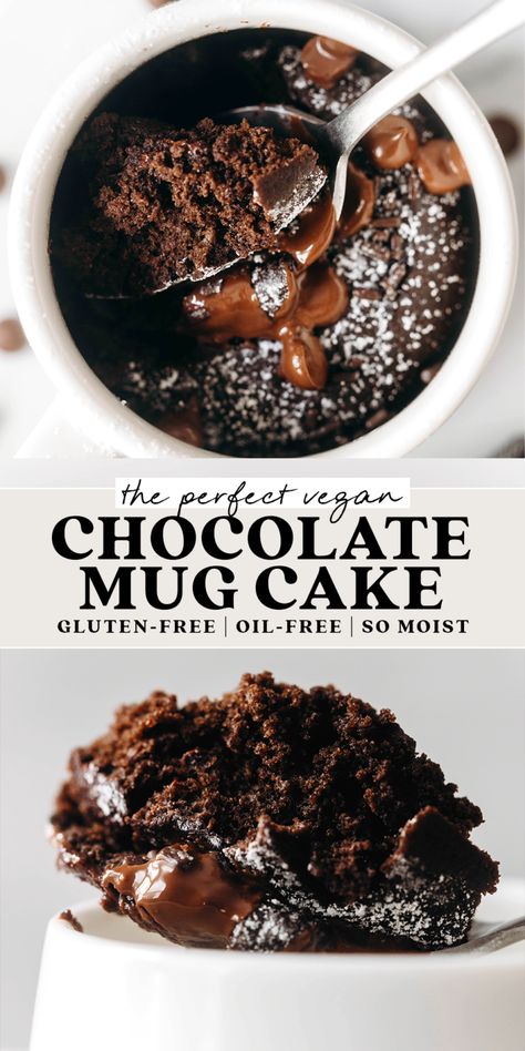 Gf Chocolate Mug Cake Microwave, Microwave Gluten Free Dessert, Mug Cake Oven Recipes, Gf Mug Cake Microwave, Vegan Mug Desserts, Vegan Mug Cake Microwave, Gluten Free Mug Cake Microwave, Quick Mug Cake, Chocolate Mug Cake Microwave