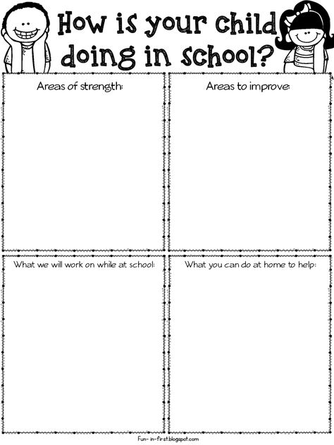 Parent Teacher Conference Forms Prek, Time Template, Teacher Meeting, Parent Conferences, Parent Teacher Conference Forms, Parent Teacher Conference, Conference Forms, Kindergarten Parent, Preschool Assessment