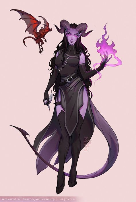 Tiefling Female, Sci Fi Character Art, Character And Setting, Female Character Concept, Dungeons And Dragons Characters, Dnd Art, Beautiful Dark Art, Creature Concept Art, Art Characters