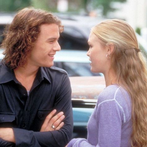 10 things I hate about you Kat and Patrick Patrick Verona, Kat Stratford, Spirit Fanfic, Kaptan Jack Sparrow, Charlie Day, Julia Stiles, 10 Things I Hate About You, I Love Cinema, Heath Ledger