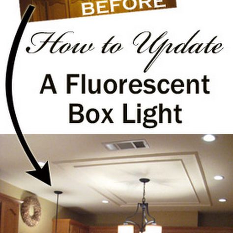 How to remove and replace a large fluorescent light box from your kitchen and update it with light and bright lighting options. Replace Recessed Lighting, Fluorescent Kitchen Lights, Flourescent Light, Diy Kitchen Lighting, Installing Recessed Lighting, Fluorescent Light Covers, Fluorescent Light Fixture, Recessed Lighting Fixtures, Ceiling Light Covers