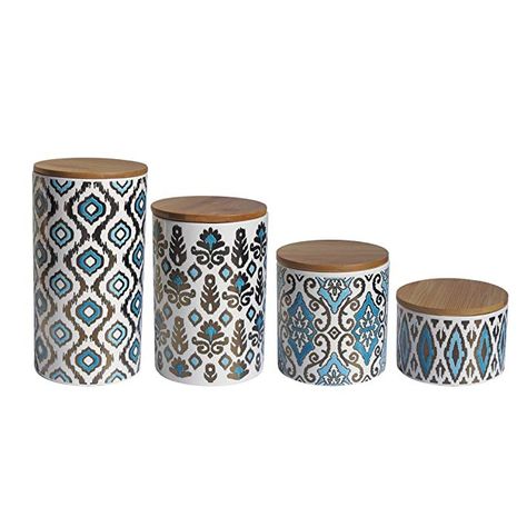 Ceramic Canister Set, Ceramic Canisters, Container Ideas, Kitchen Canister Set, Ceramic Canister, Storage Canisters, Ceramic Kitchen, Kitchen Canisters, Canister Sets