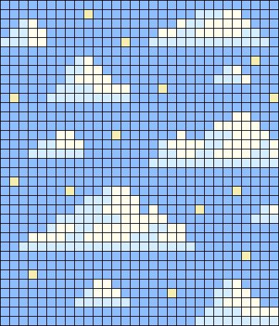 Alpha pattern #161967 variation #326690 | BraceletBook Clouds Cross Stitch Pattern, Variations On A Cloud, Night Sky Crochet, Cross Stitch Clouds, Cloud Alpha Pattern, Cute Alpha Patterns, Crochet Templates, Sky Cross Stitch, Beads Curtain