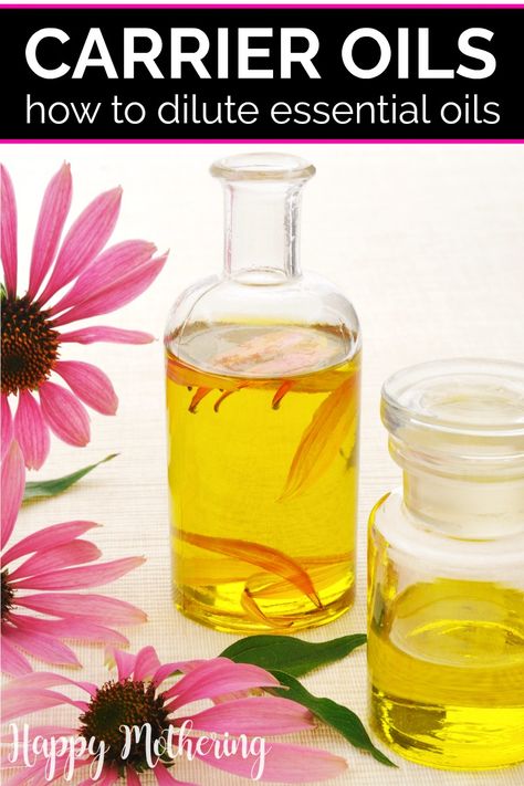 Learn how to use carrier oils to dilute essential oils for safer use on skin and hair. We'll talk about what carrier oils are, types available, the benefits of each one, ratios for mixing essential oils with them in roller bottles and other applications and the best ones for different uses. #essentialoils #carrieroils #essentialoiluses #essentialoilblends #essentialoilmixes #essentialoilcombos #essentialoilsafety #howto #diy #homeremedies #naturalbeauty #diybeauty #skincare #skincaretips #beauty Essential Oil Combos, Dilute Essential Oils, Diluting Essential Oils, Essential Oils For Colds, Essential Oil Safety, Mint Oil, Essential Oils For Sleep, Essential Oil Mixes, Frankincense Oil