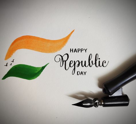 Republic day Happy Republic Day Calligraphy, Republic Day Calligraphy, Slogan Writing, Independence Day Drawing, Lettering Guide, Independence Day India, Happy Republic Day, Calligraphy For Beginners, Diwali Decor