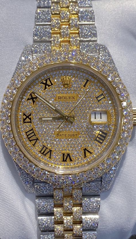 Gold Diamond Watches Women, Trendy Watches Women Fashion, Rolex Diamond Watch, Dope Jewelry Accessories, Rolex Diamond, Gold Diamond Watches, Rolex Watches Women, Fancy Watches, Diamond Watches For Men