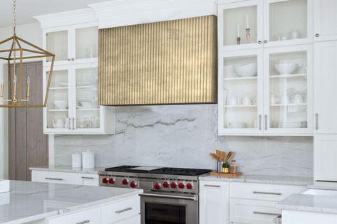 Brass Kitchen Hood, Unique Range Hood, Stone Hoods In Kitchen, Metal Kitchen Hood, Gold Range Hood, Amber Kitchen, Modern Kitchen Hood, Brass Range Hood, Modern Range Hood