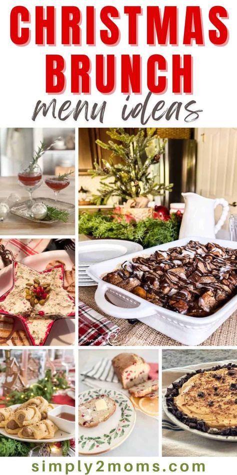 Christmas Morning Brunch Buffet, Brunch Menus For Christmas, January Brunch Ideas, Christmas Breakfast Sides, Bunch Menu Ideas, Bunco Brunch Ideas, Christmas Day Brunch Ideas Easy Recipes, Holiday Brunch Menu Ideas, Christmas Brunch Themes Ideas