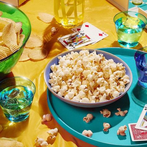 Instacart on Instagram: "TGIF. Come for the snacks. Stay for the games. Leave before the dishes." Junk Food Photography, Snack Photography Ideas, Popcorn Photoshoot, Snack Photoshoot, Moana Photoshoot, Popcorn Photography, Snack Photography, Cactus Food, Table Mockup