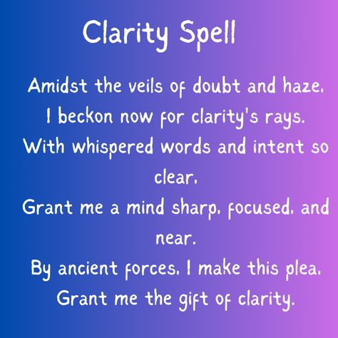 #spells #incantations #wordwitch #witch #witchcraft Beauty Enchantment Spell, Blessing Spells Witchcraft, Shower Spells Witch, Power Spells Witchcraft, Clarity Spell For Someone Else, Simple Witch Spells, Spell For Clarity, Dream Spells Witchcraft, Beginner Spells Witchcraft