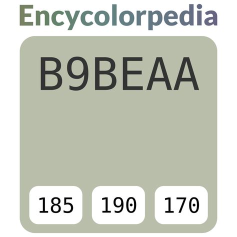 Farrow & Ball Pigeon / 25 / #b9beaa Hex Color Code Cloverdale Paint, Farrow & Ball, Porter Paint, Crown Paints, Kelly Moore, Valspar Paint, Hex Color, Nippon Paint, Old Montreal