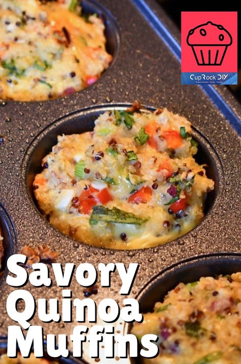 Savory Quinoa, Quinoa Recipes Easy, Quinoa Muffins, Quinoa Recipes Healthy, Protein Packed Meals, Tasty Vegetarian Recipes, Quinoa Recipes, Muffin Tin, Breakfast Brunch Recipes